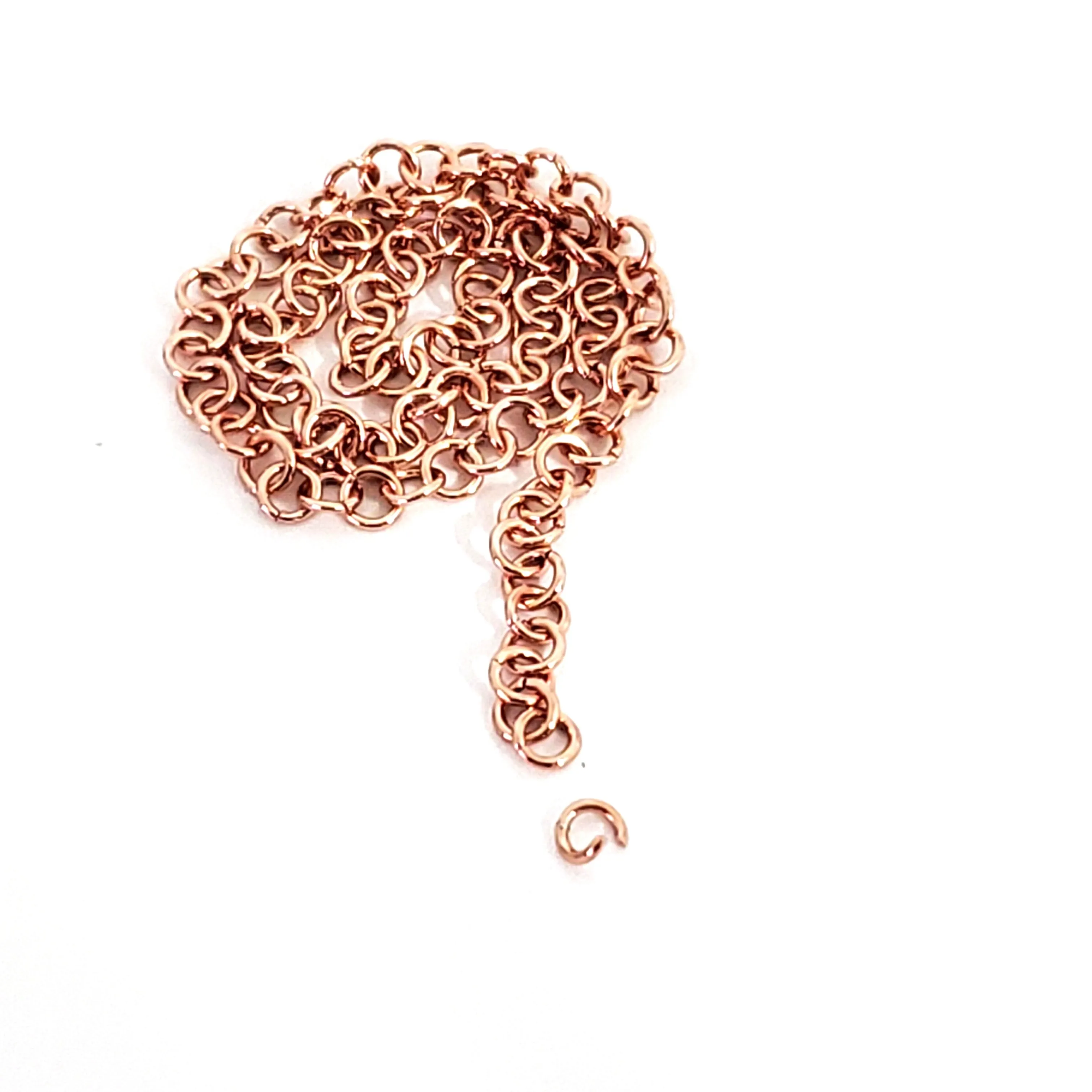 100 Stainless 24kt Rose Gold Plated Jump Rings, 3.5x0.6mm, Closed but not Soldered, Non-Tarnish