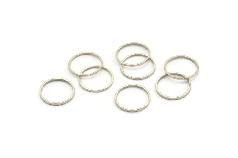 12mm Silver Circle Connector, 50 Antique Silver Plated Brass Rings, Connectors, Circle Connectors (12mm) A0625