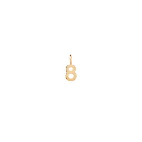 14k Number Charm Pendant