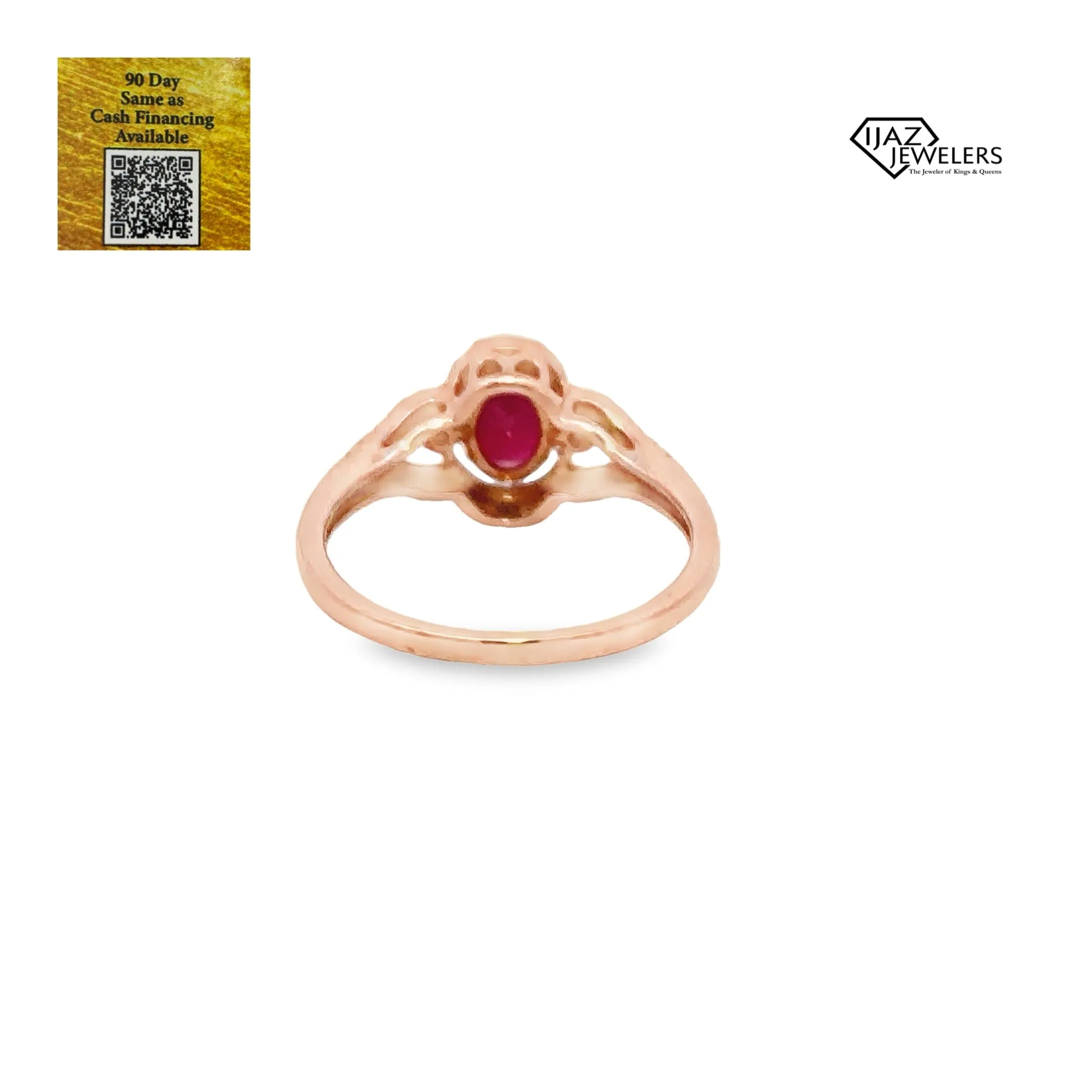 14K Rose Gold Diamond, Ruby Ladies ring