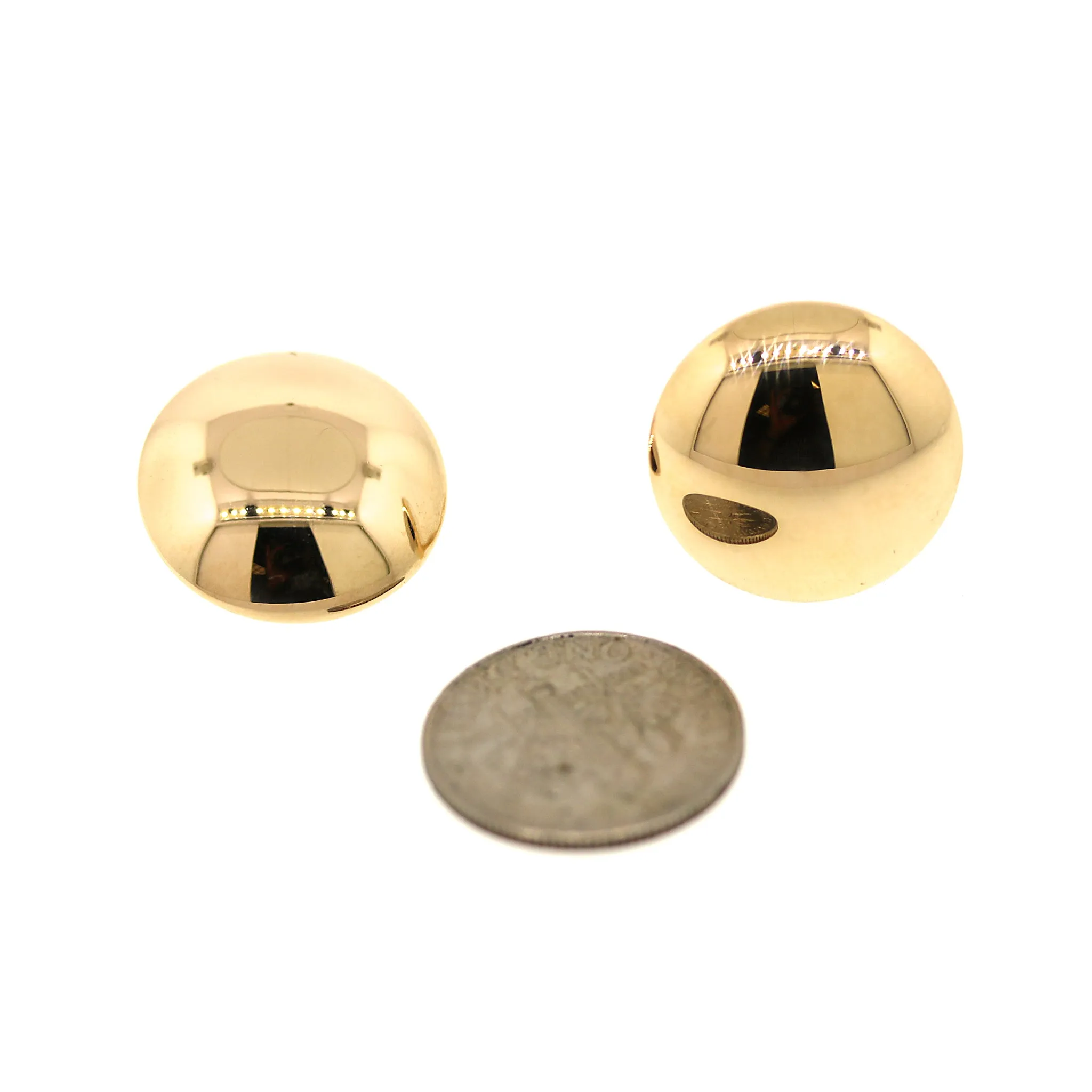 14kt Gold Button Clip Earrings