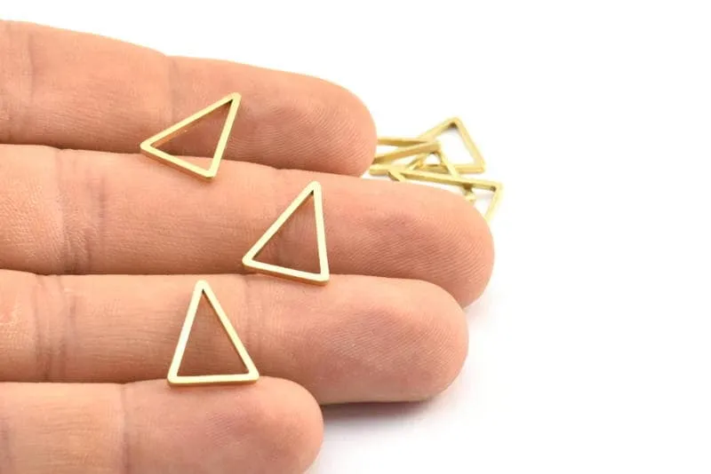 16mm Brass Triangles, 50 Raw Brass Triangle Rings, Connectors (16x12x1.2x1mm) BS 1856