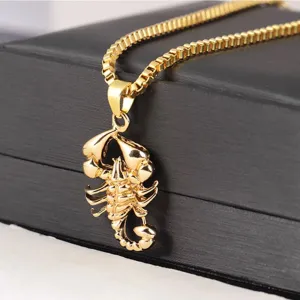 18k Gold-Plated Stainless Steel Scorpion Pendant Necklace