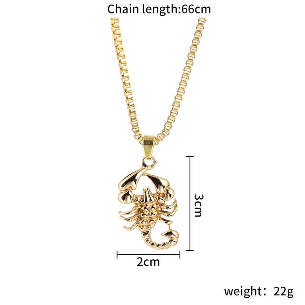 18k Gold-Plated Stainless Steel Scorpion Pendant Necklace