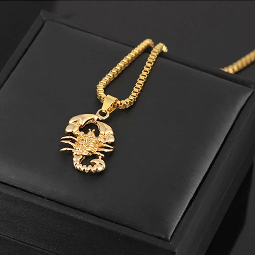 18k Gold-Plated Stainless Steel Scorpion Pendant Necklace