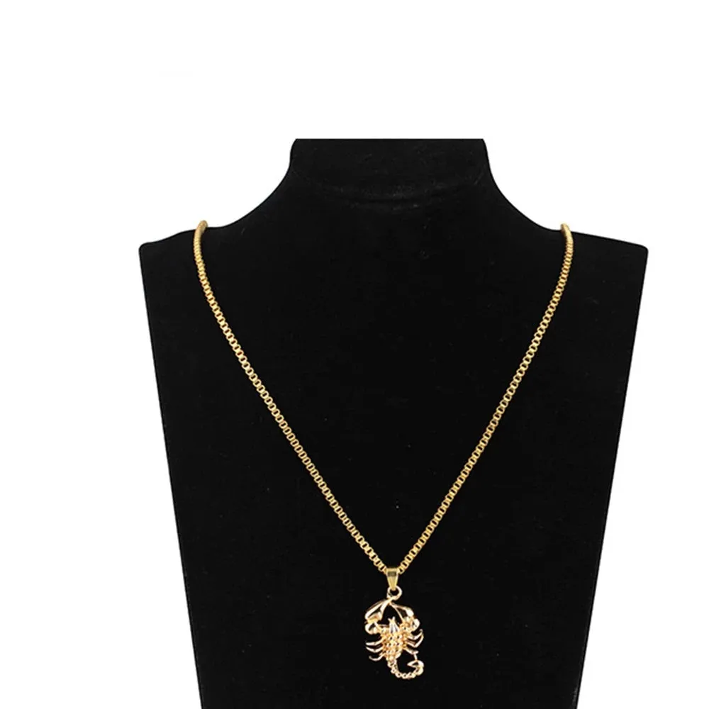 18k Gold-Plated Stainless Steel Scorpion Pendant Necklace