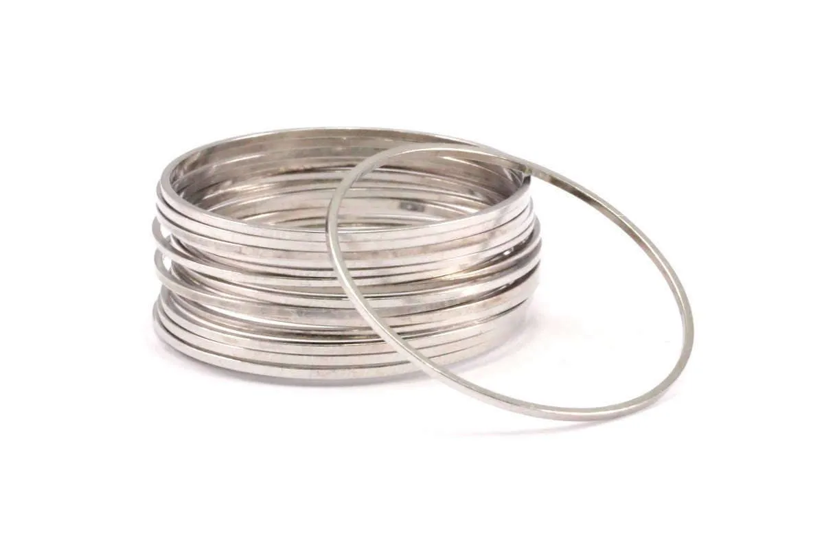 30mm Silver Rings - 48 Silver Brass Circle Connectors (30x0.8mm) D0391