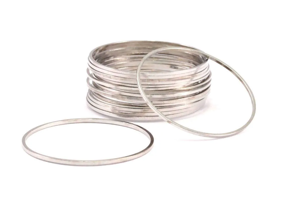 30mm Silver Rings - 48 Silver Brass Circle Connectors (30x0.8mm) D0391