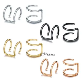 316L Surgical Steel Double Lines Ear Cuffs - Non Piercing | Minimalist Ear Cuffs