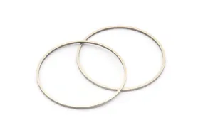 38mm Silver Rings - 24 Antique Silver Brass  Circle Connectors (38x1mm) BS 1086 H0011