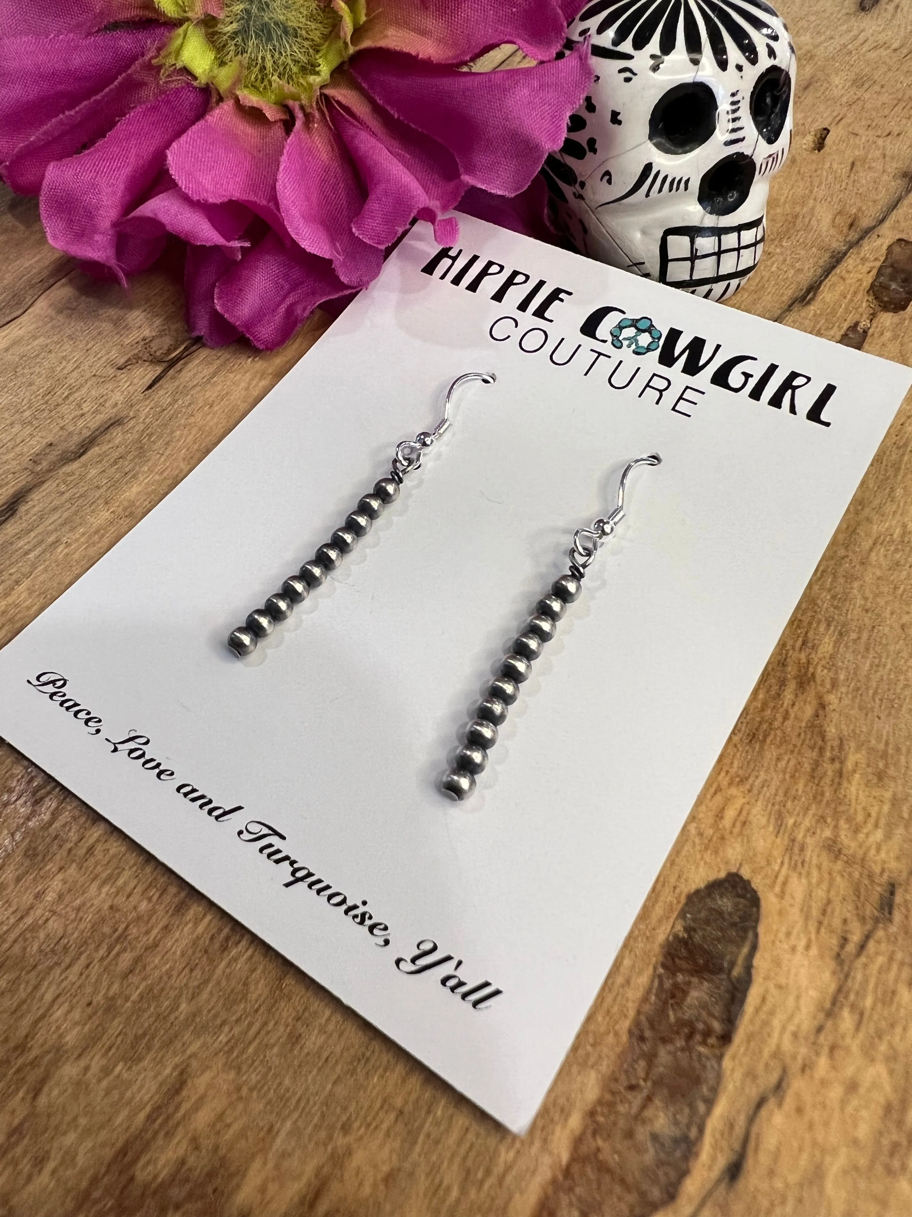 3mm Sterling Drop Earrings