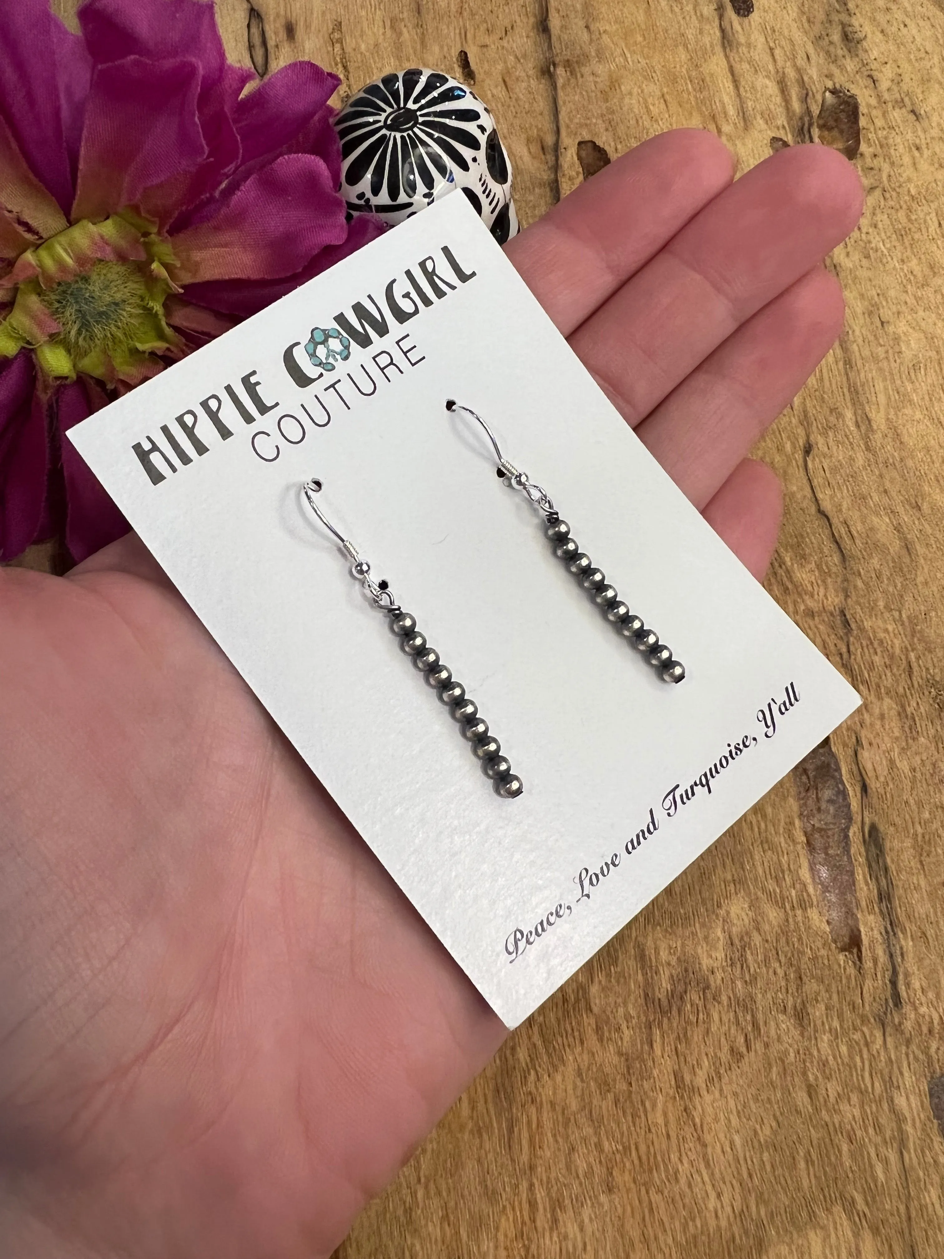 3mm Sterling Drop Earrings