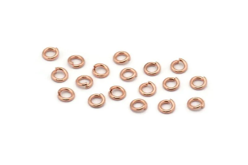 5mm Jump Ring, 250 Rose Gold Tone Brass Jump Rings (5x1mm) A1003