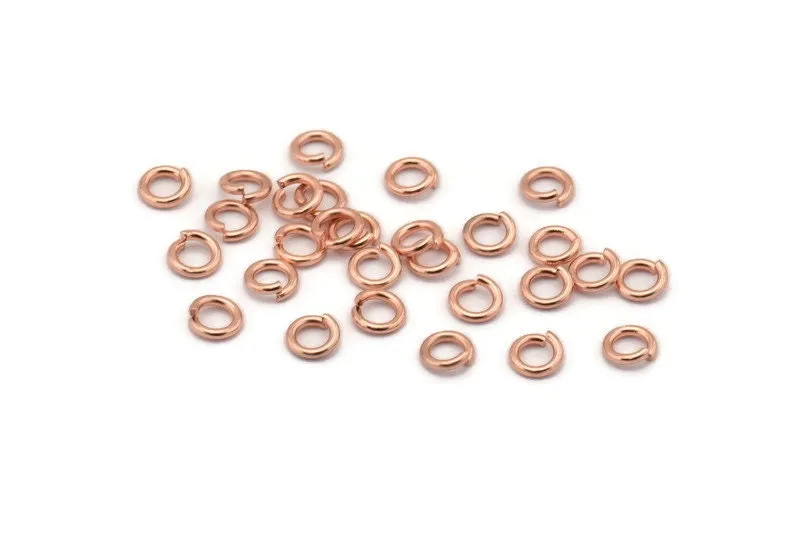 5mm Jump Ring, 250 Rose Gold Tone Brass Jump Rings (5x1mm) A1003