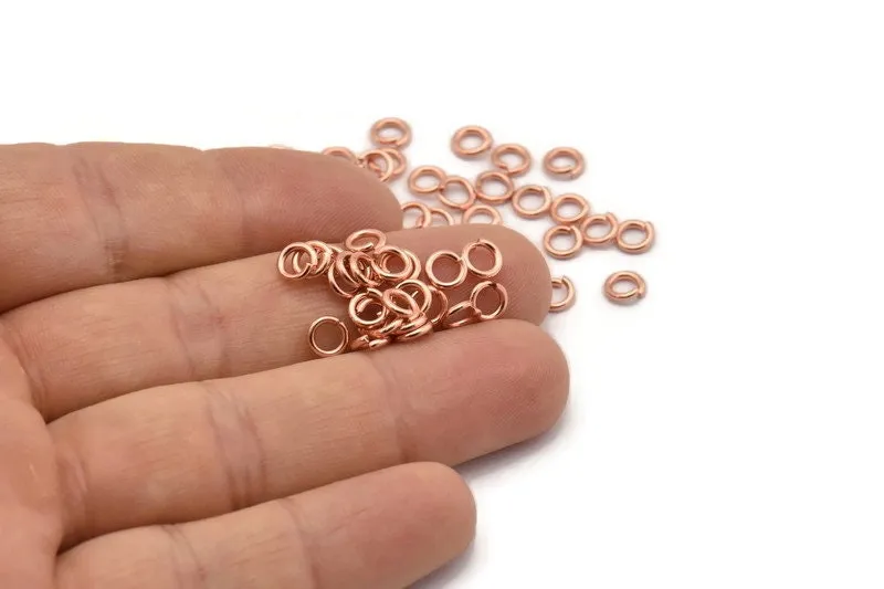 5mm Jump Ring, 250 Rose Gold Tone Brass Jump Rings (5x1mm) A1003