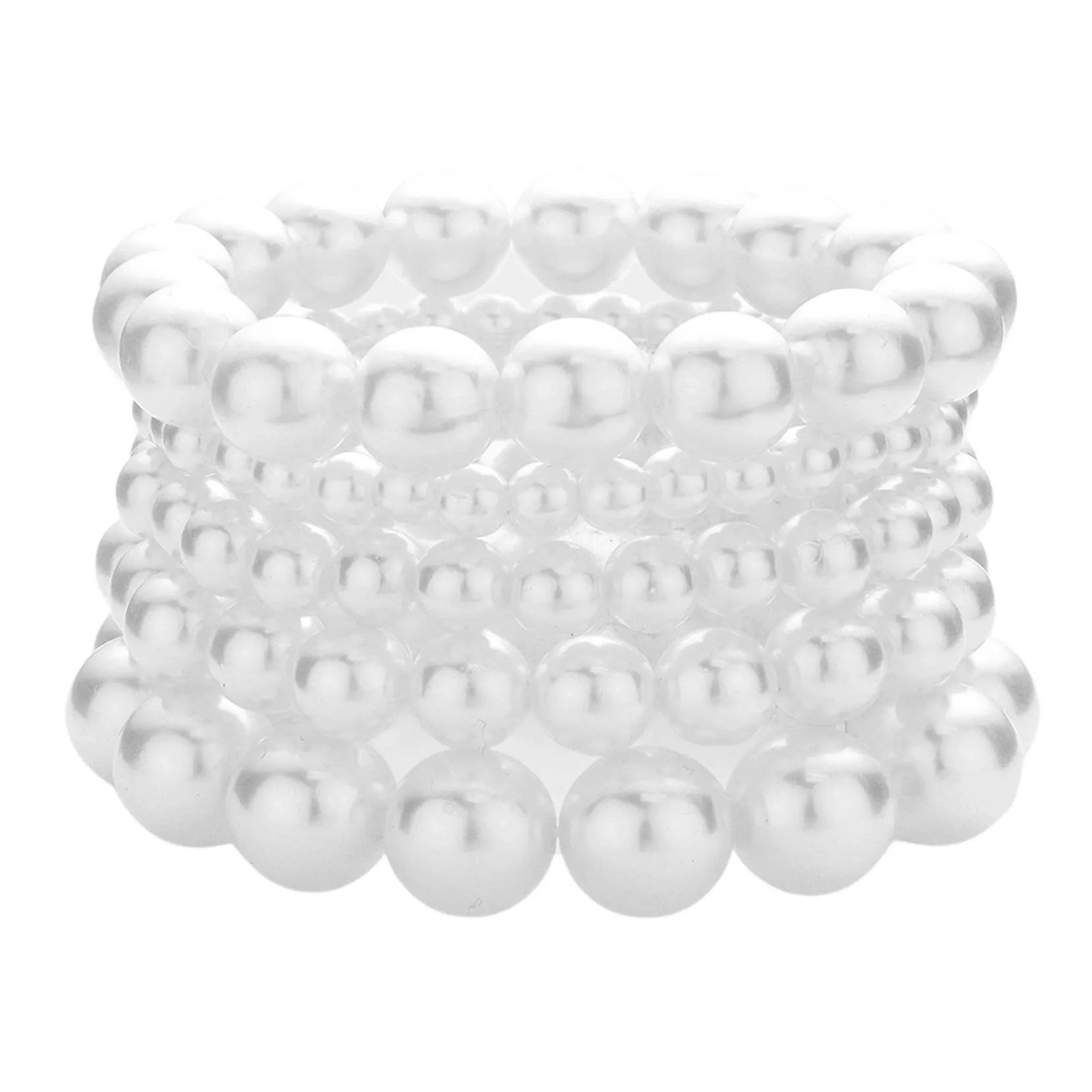 5PCS Pearl Strand Stretch Bracelets