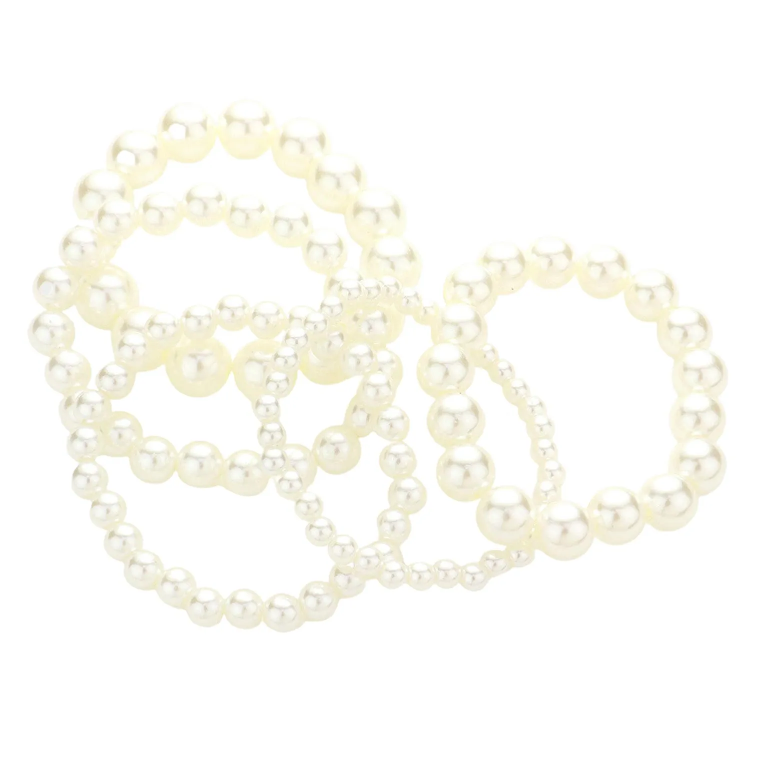 5PCS Pearl Strand Stretch Bracelets