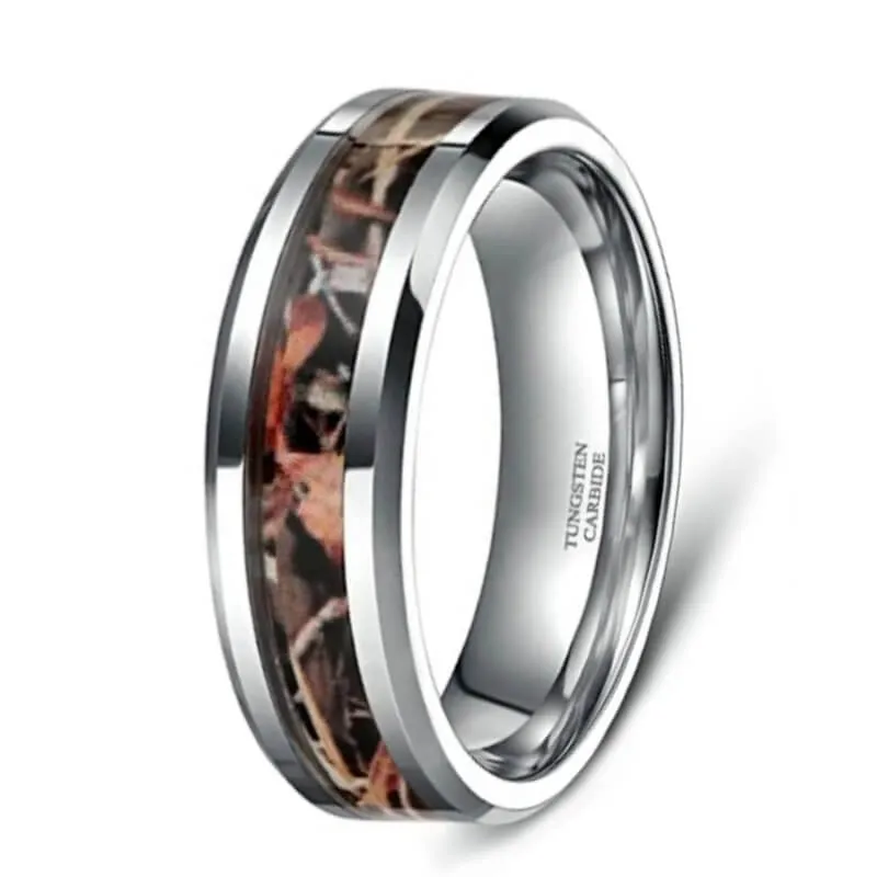 6mm 8mm Camo Tungsten Rings Hunting Camouflage Wedding Engagement Band