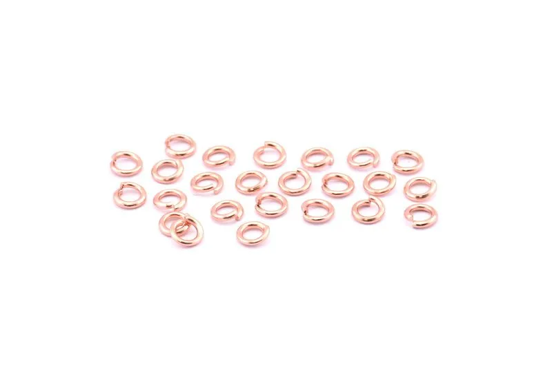 6mm Jump Ring, 100 Rose Gold Tone Brass Jump Rings (6x1.20mm) A1002