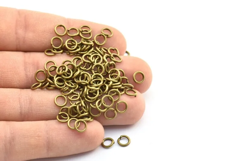 6mm Jump Ring - 250 Antique Brass Jump Rings (6x1mm) A0377