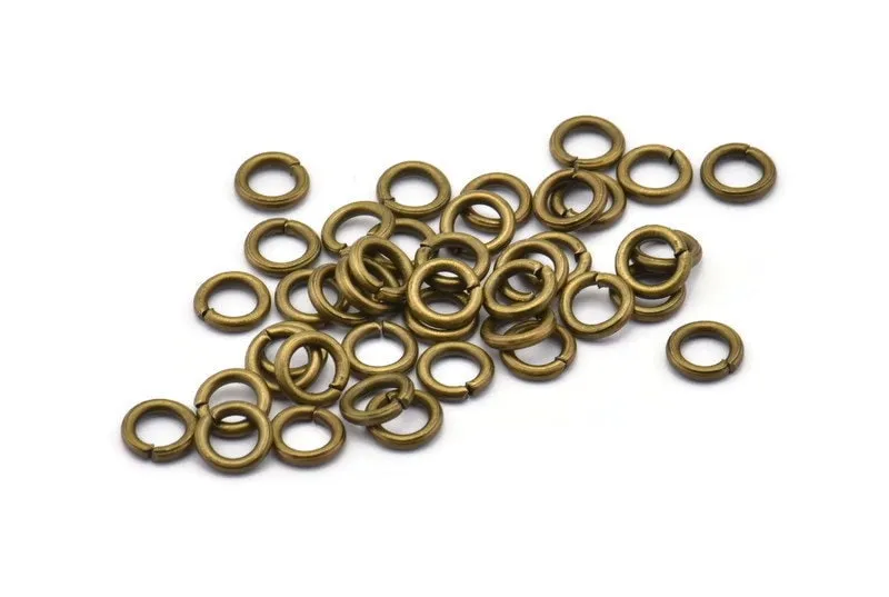 6mm Jump Ring - 300  Antique Brass Round Jump Rings Connectors Findings (6x1.2mm)  A0329