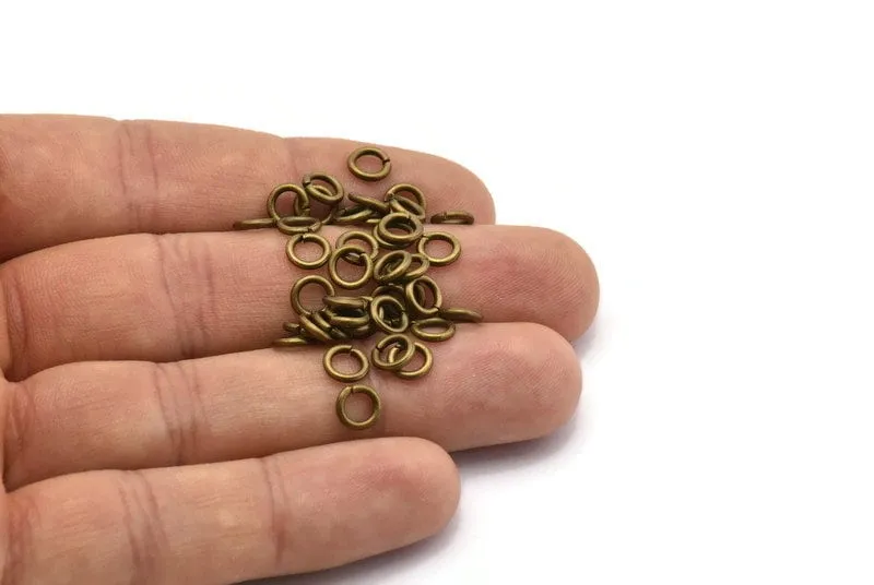 6mm Jump Ring - 300  Antique Brass Round Jump Rings Connectors Findings (6x1.2mm)  A0329