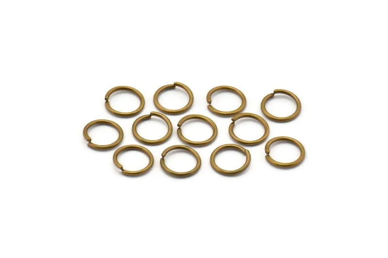 7mm Jump Ring - 100 Antiqued Brass Jump Rings (7x0.80mm) A0336