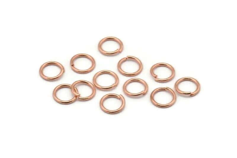 8mm Jump Ring, 100 Rose Gold Tone Brass Jump Rings (8x1mm) A1000