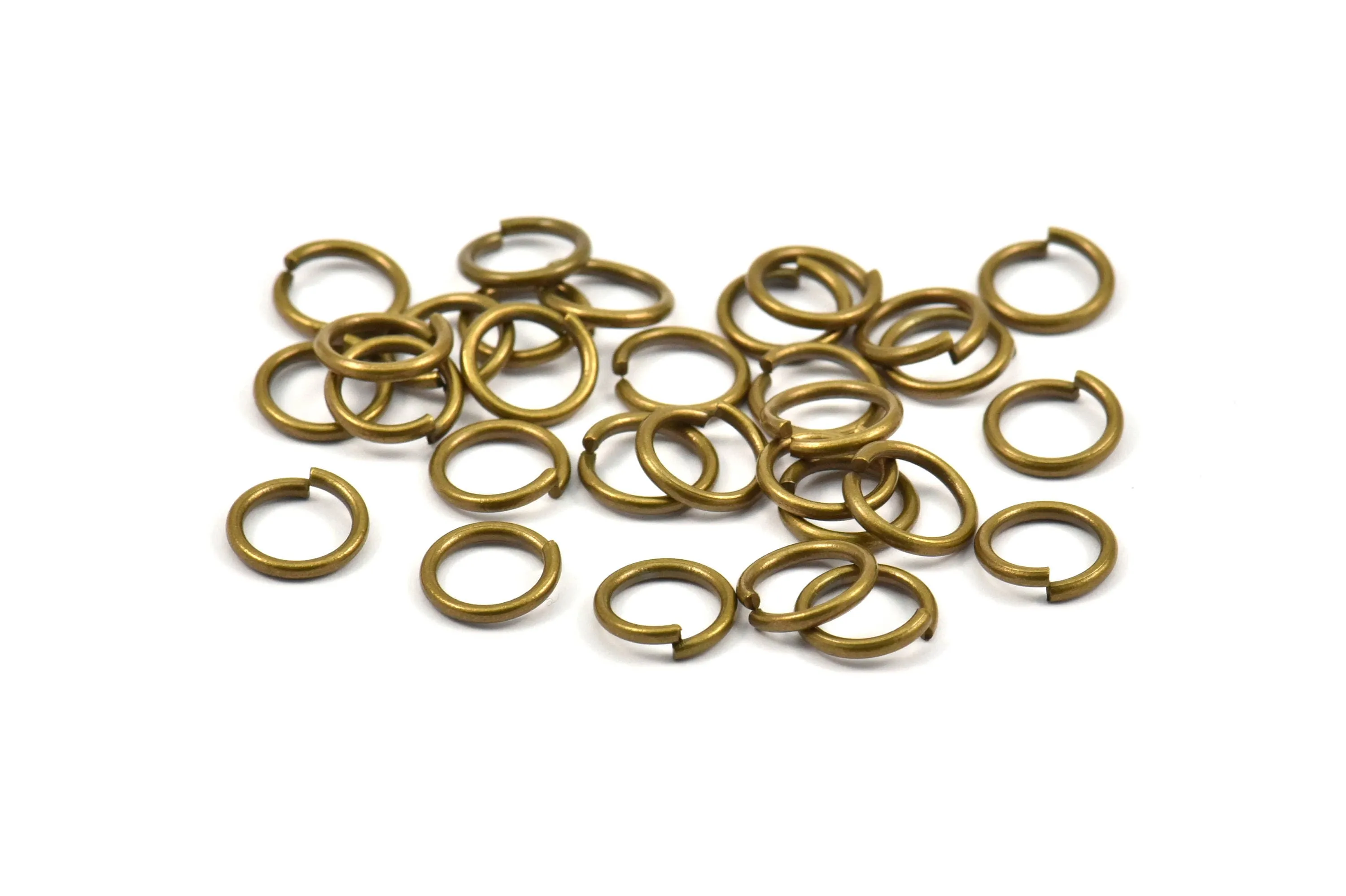 9mm Jump Ring - 100 Antique Brass Round Jump Rings Connectors Findings (9mm) R-11 A0332