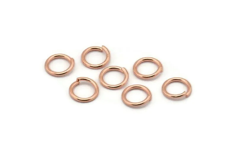 9mm Jump Ring, 100 Rose Gold Tone Brass Jump Rings (9x1.2mm) A1007