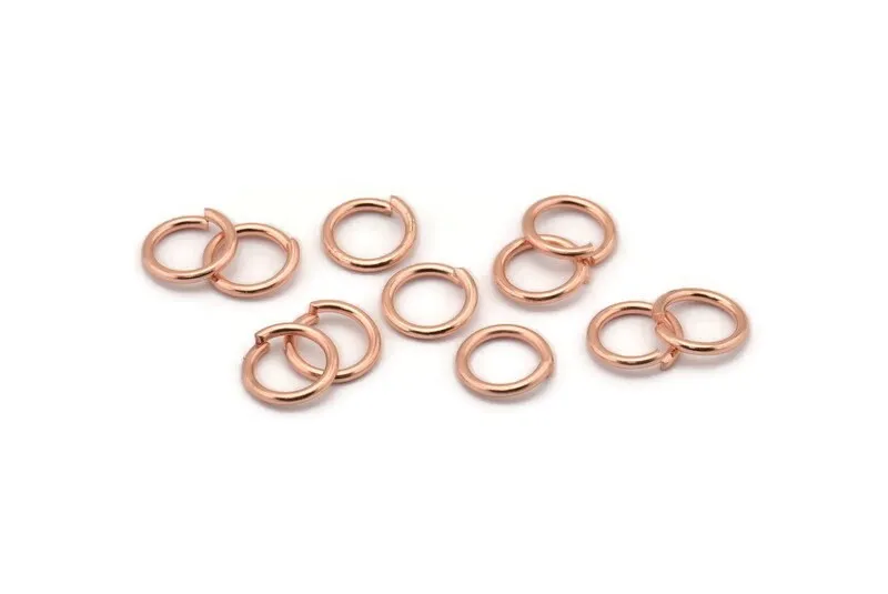 9mm Jump Ring, 100 Rose Gold Tone Brass Jump Rings (9x1.2mm) A1007