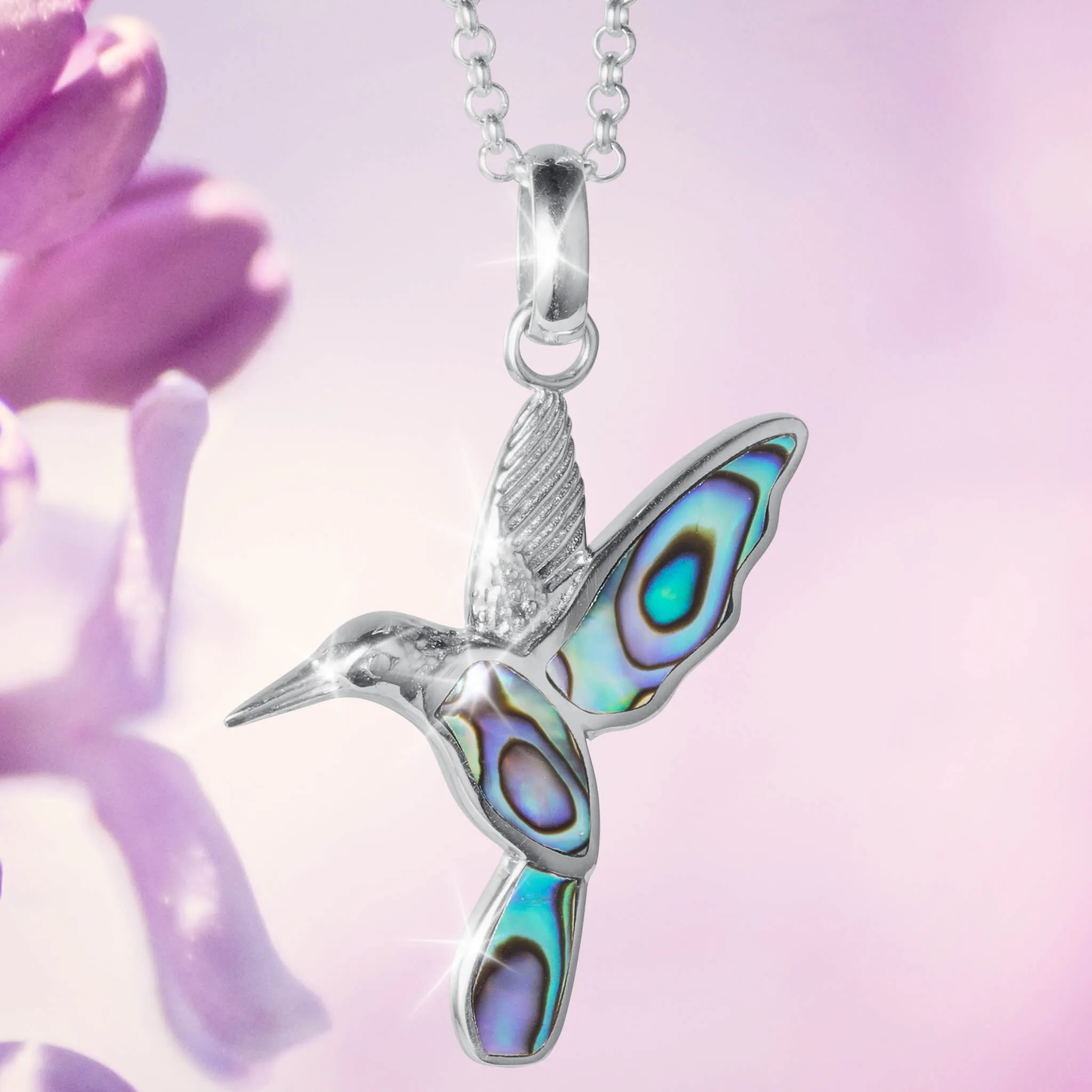 Abalone Hummingbird Pendant