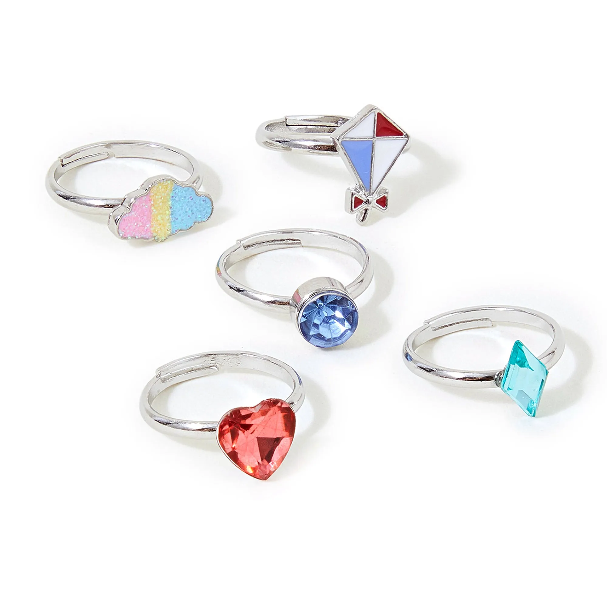 Accessorize London Girl's  Kids Cloud Rings 5 Pack