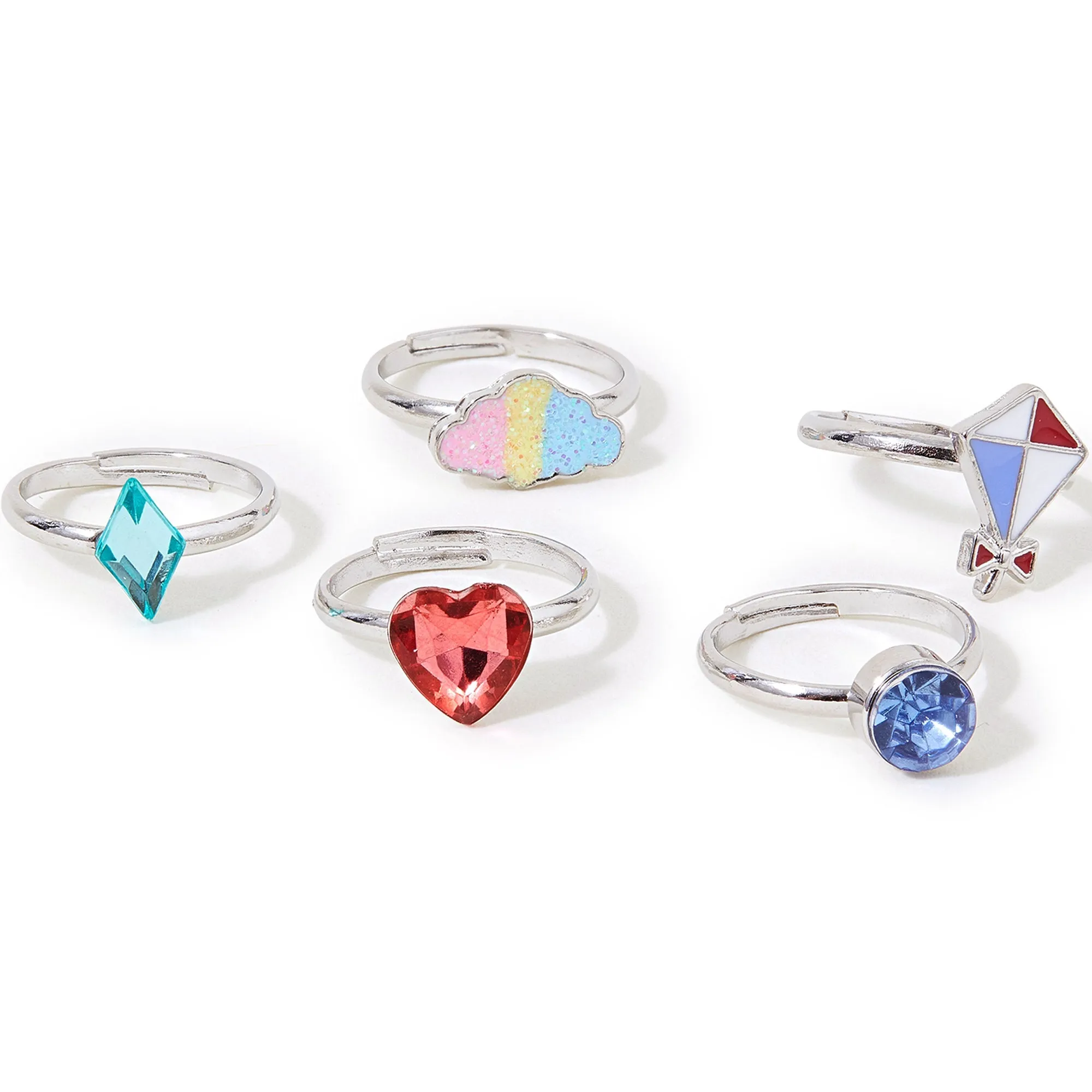 Accessorize London Girl's  Kids Cloud Rings 5 Pack