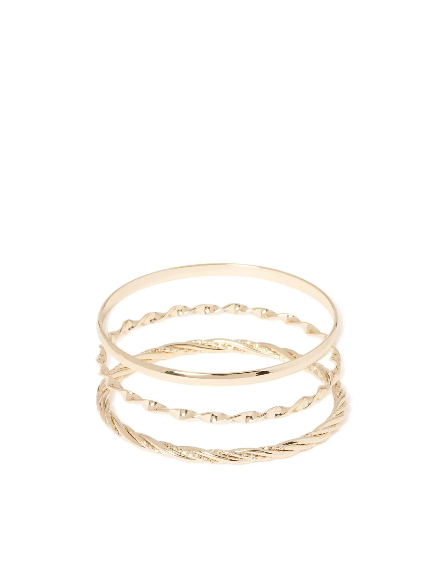 Chic Mixed-Texture Bangles Set by Aires