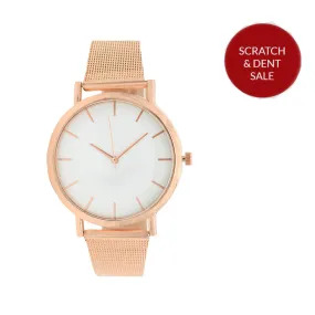 Alex White Dial Rosegold Mesh Strap Watch - SAMPLE