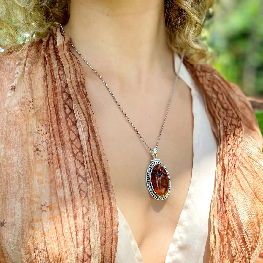 Amber Pendant - Tulsi