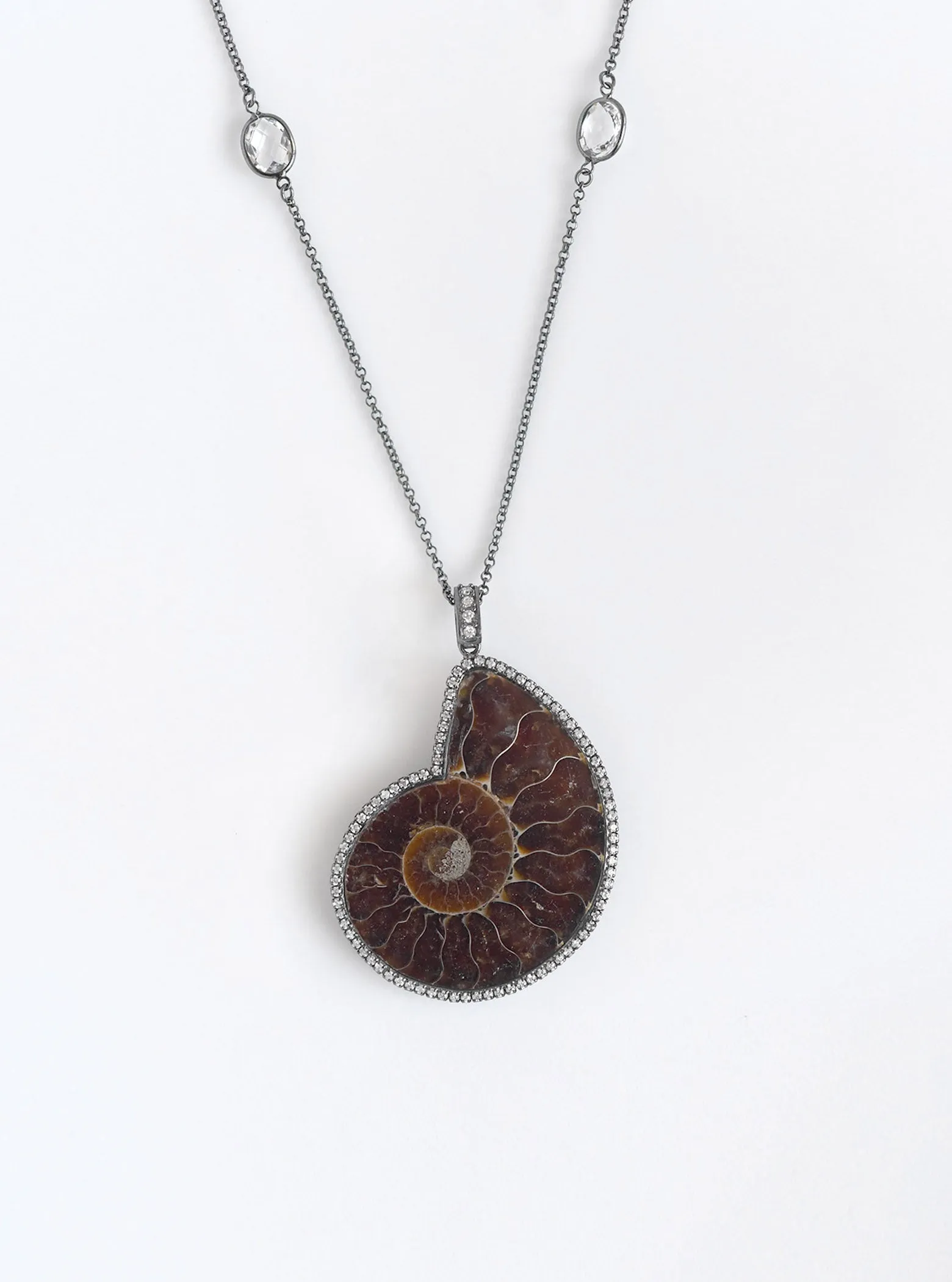 Ammonite long necklace