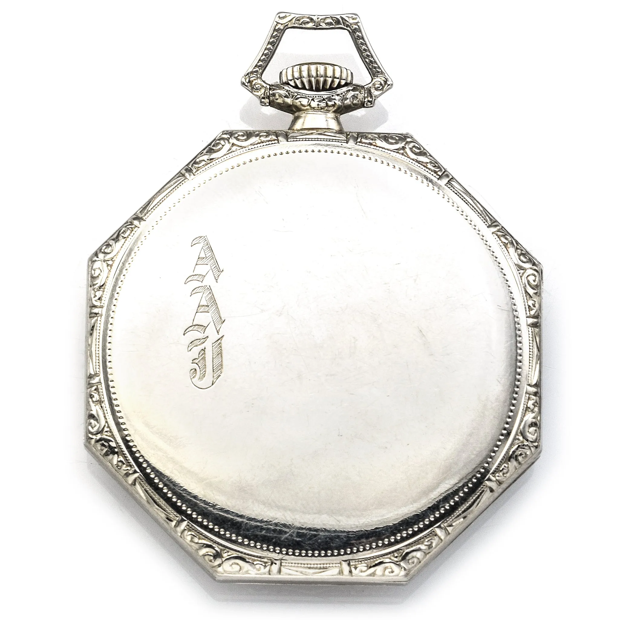 Antique 1921 Howard 14K White Gold 17 Jewels Size 10 Pocket Watch