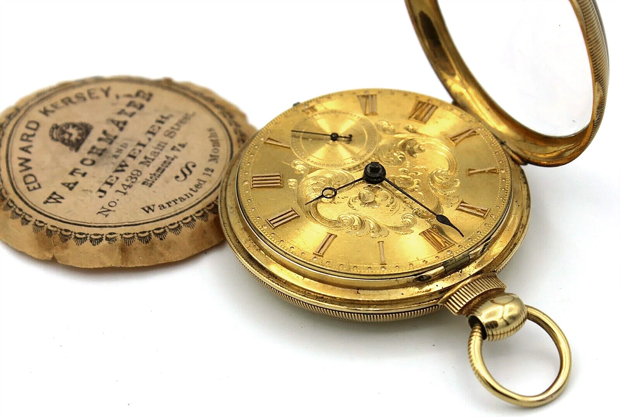 Antique Mid-19th Century Harold & Co. London 18K Gold Fusee Pocket Watch