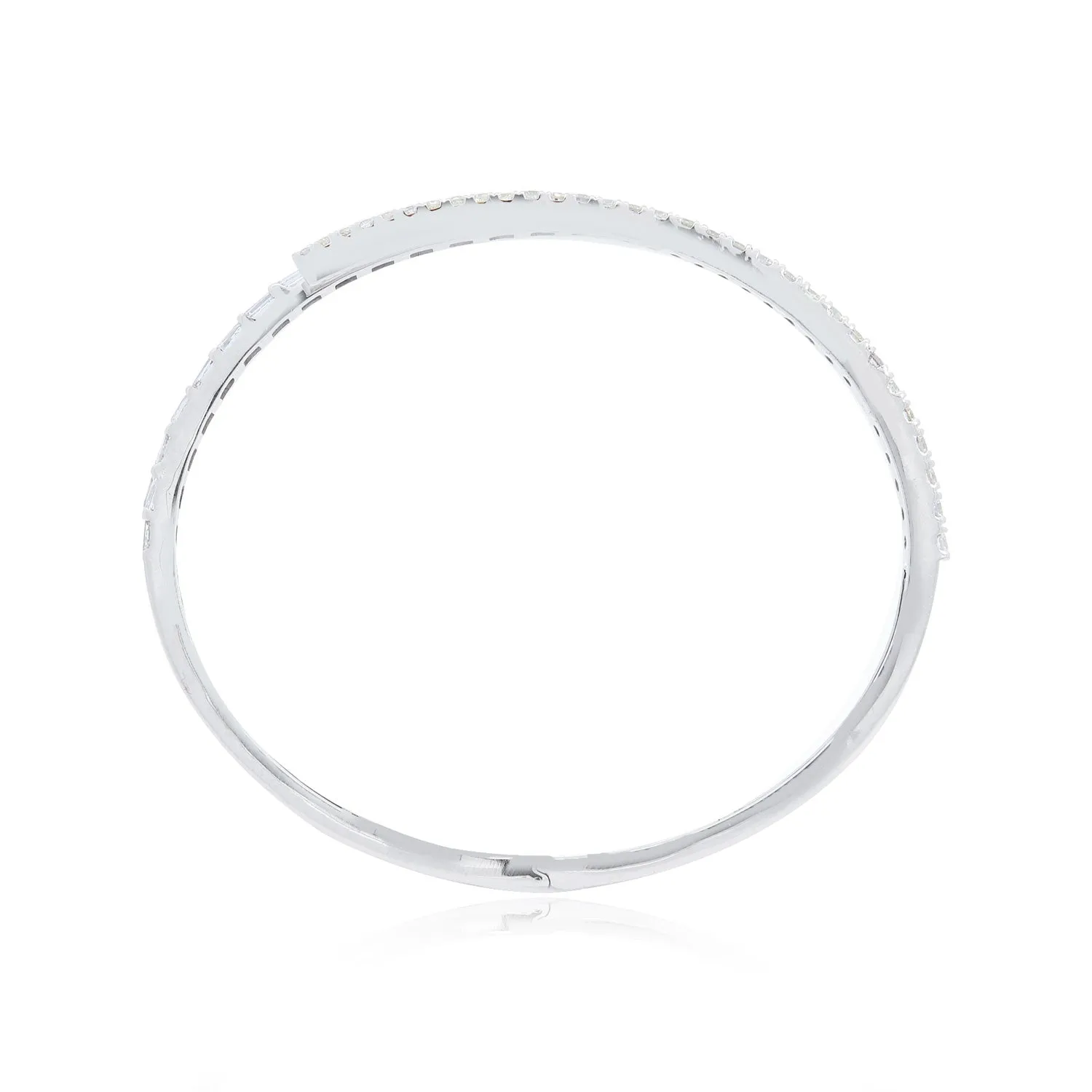 Baguette and Round Diamond Wrap Bangle