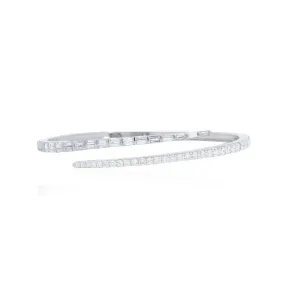 Baguette and Round Diamond Wrap Bangle