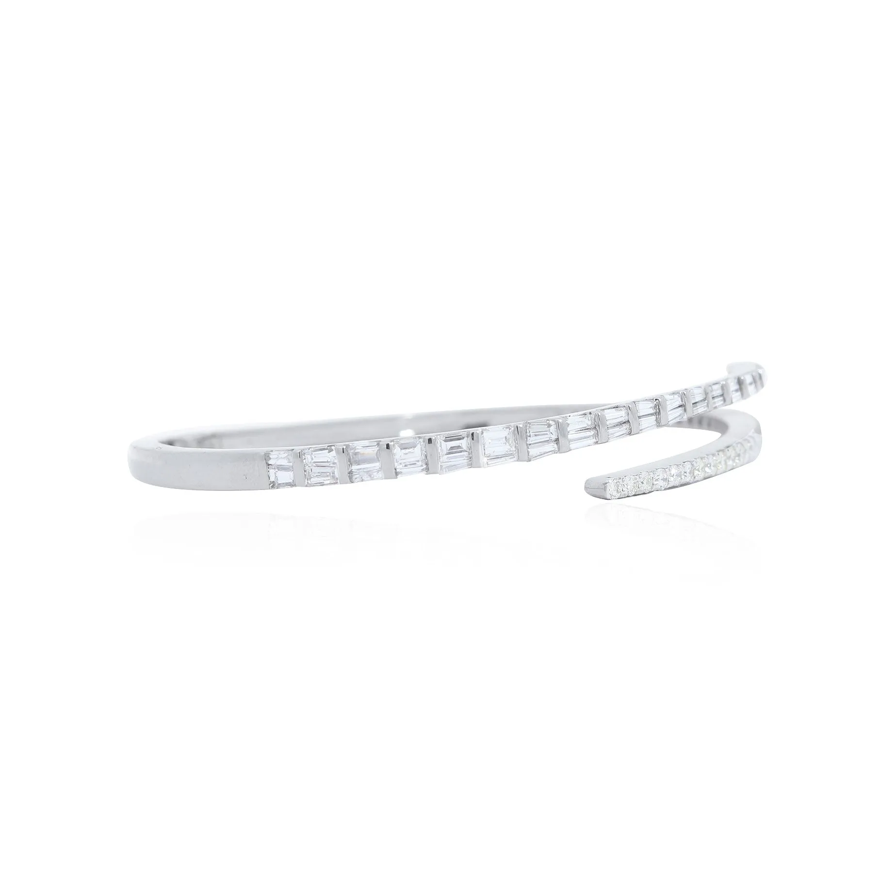 Baguette and Round Diamond Wrap Bangle