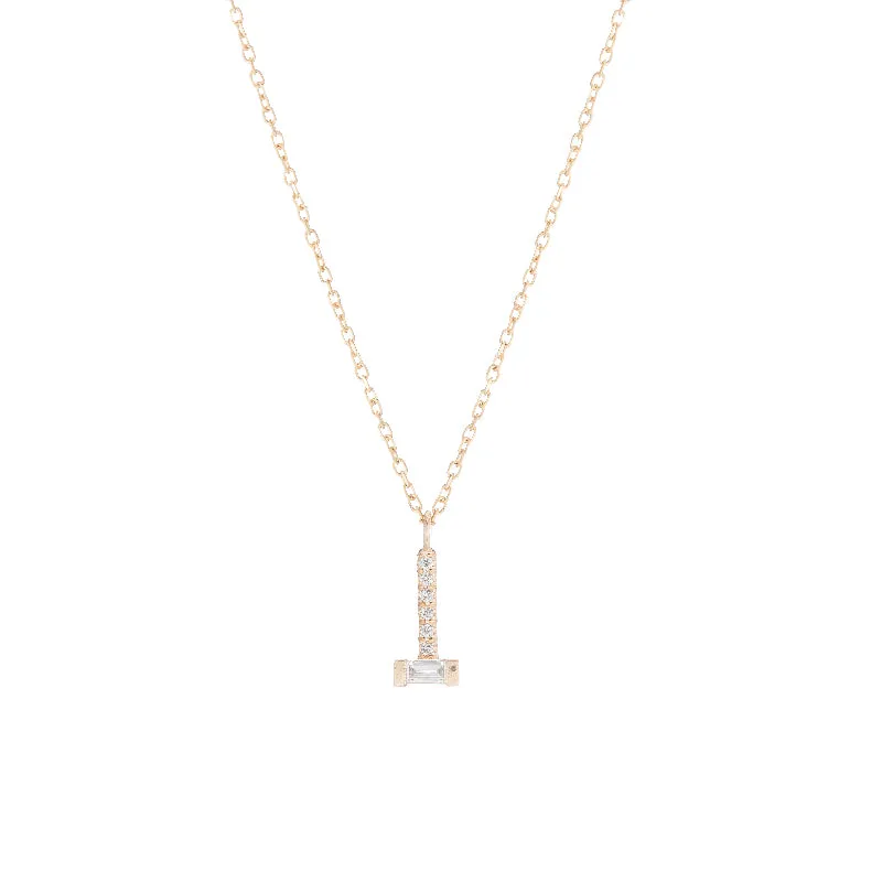 Baguette Diamond Drop Necklace