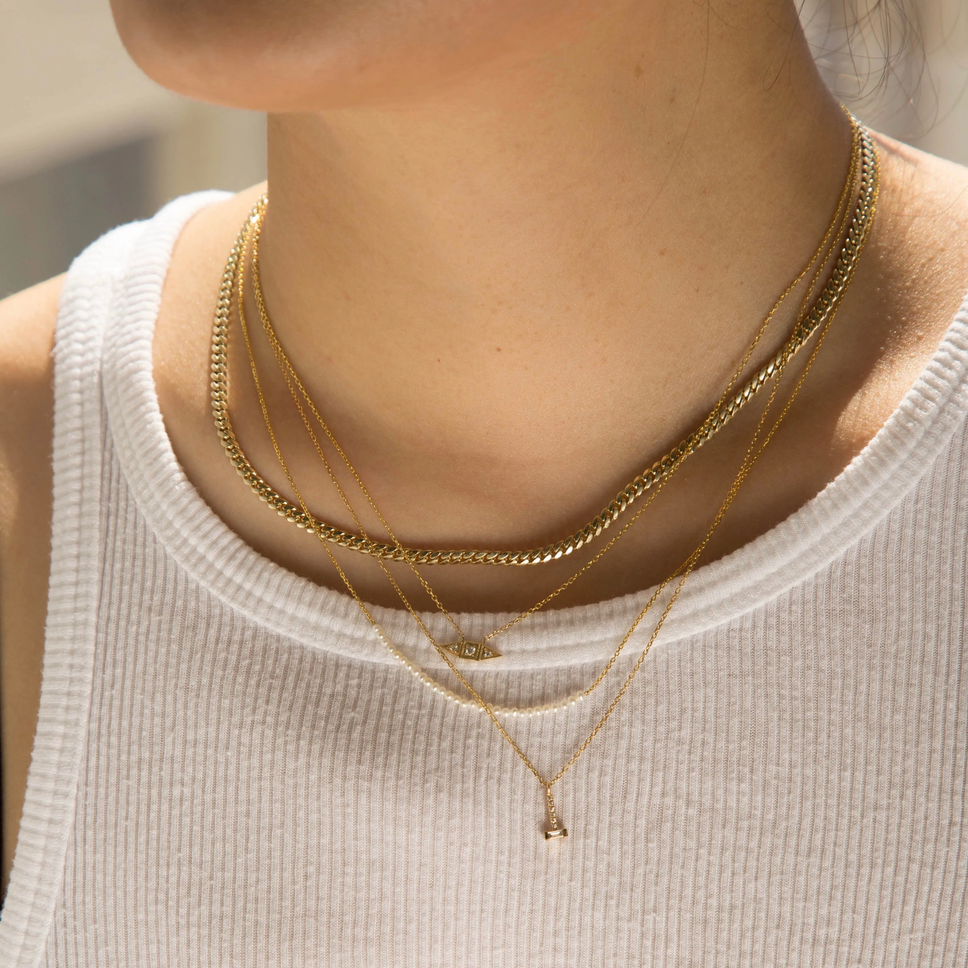 Baguette Diamond Drop Necklace