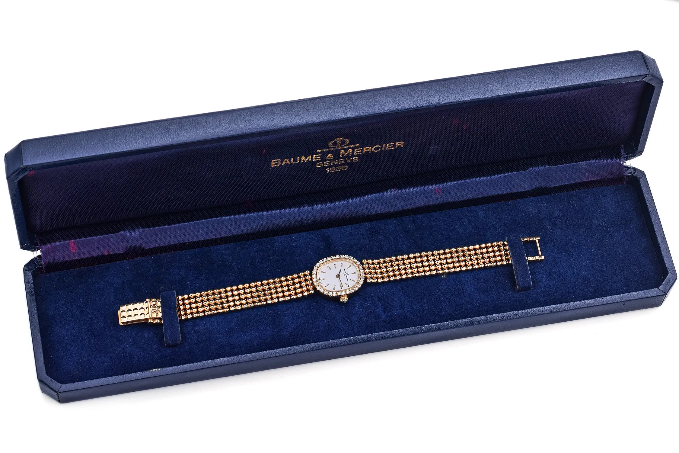 Baume & Mercier Geneve 14K Yellow Gold Diamond Quartz Women's Watch with Box