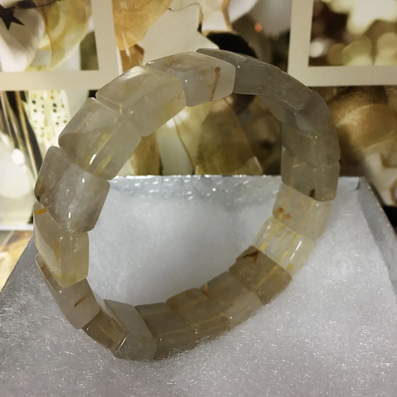 Beautiful Rutilated Quartz Bracelet-Crystal Healing Bracelets!