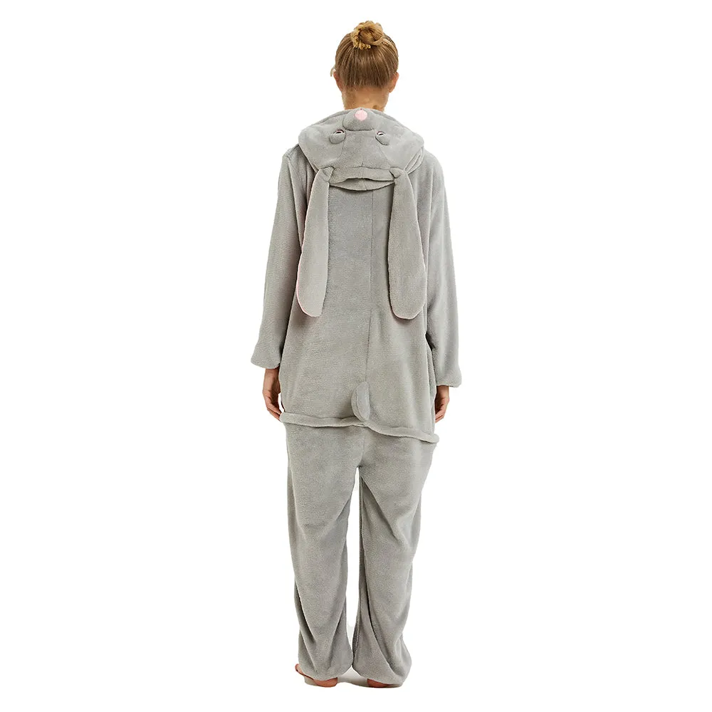 Big-Ear Grey Bunny Adult Onesie