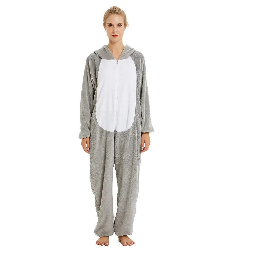 Big-Ear Grey Bunny Adult Onesie