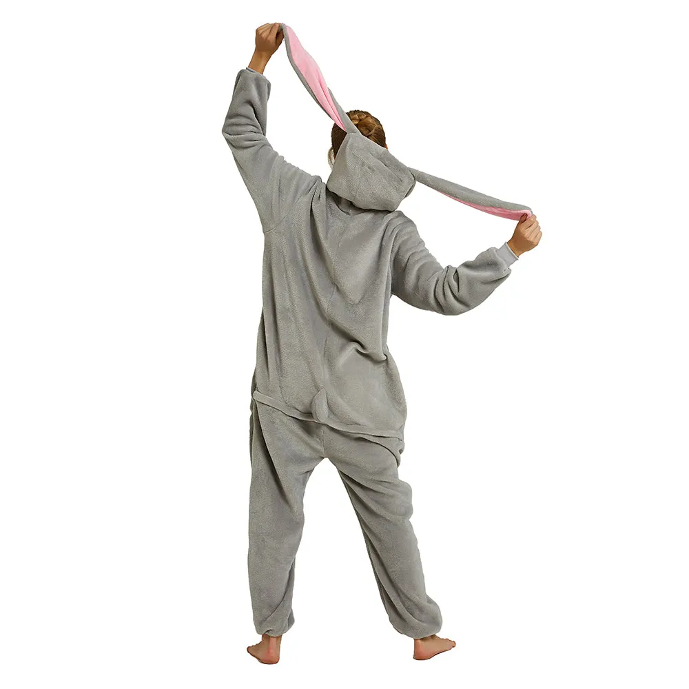 Big-Ear Grey Bunny Adult Onesie